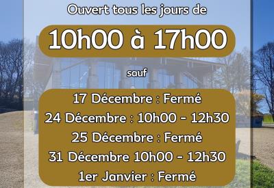 Horaires ouverte Vallée des Saints - Vacances de Noël 2025
