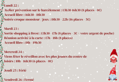 Semaine 1 de l'espace jeunes