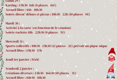 Semaine 2 de l'espace jeunes